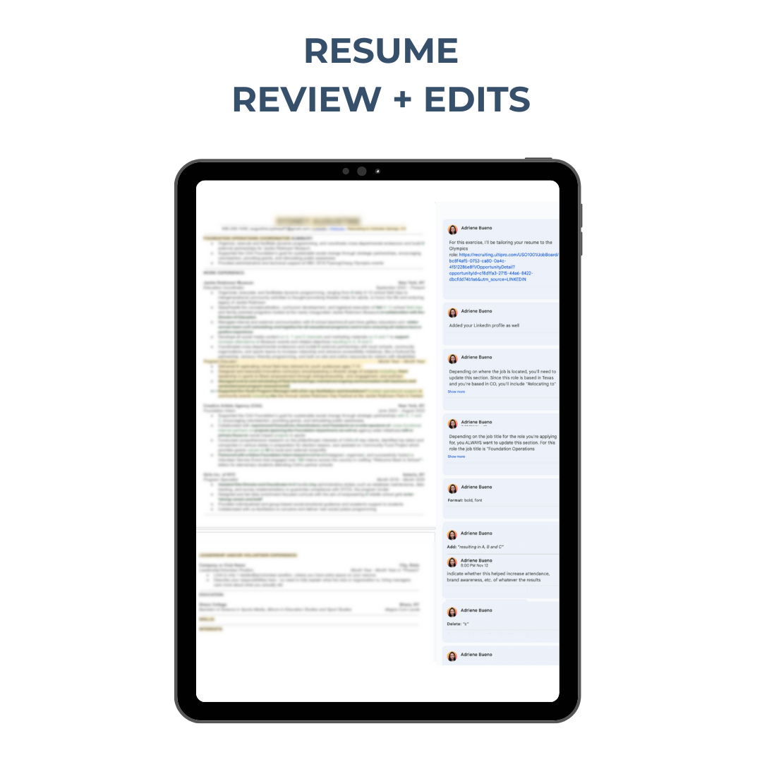 Resume Review + Edits