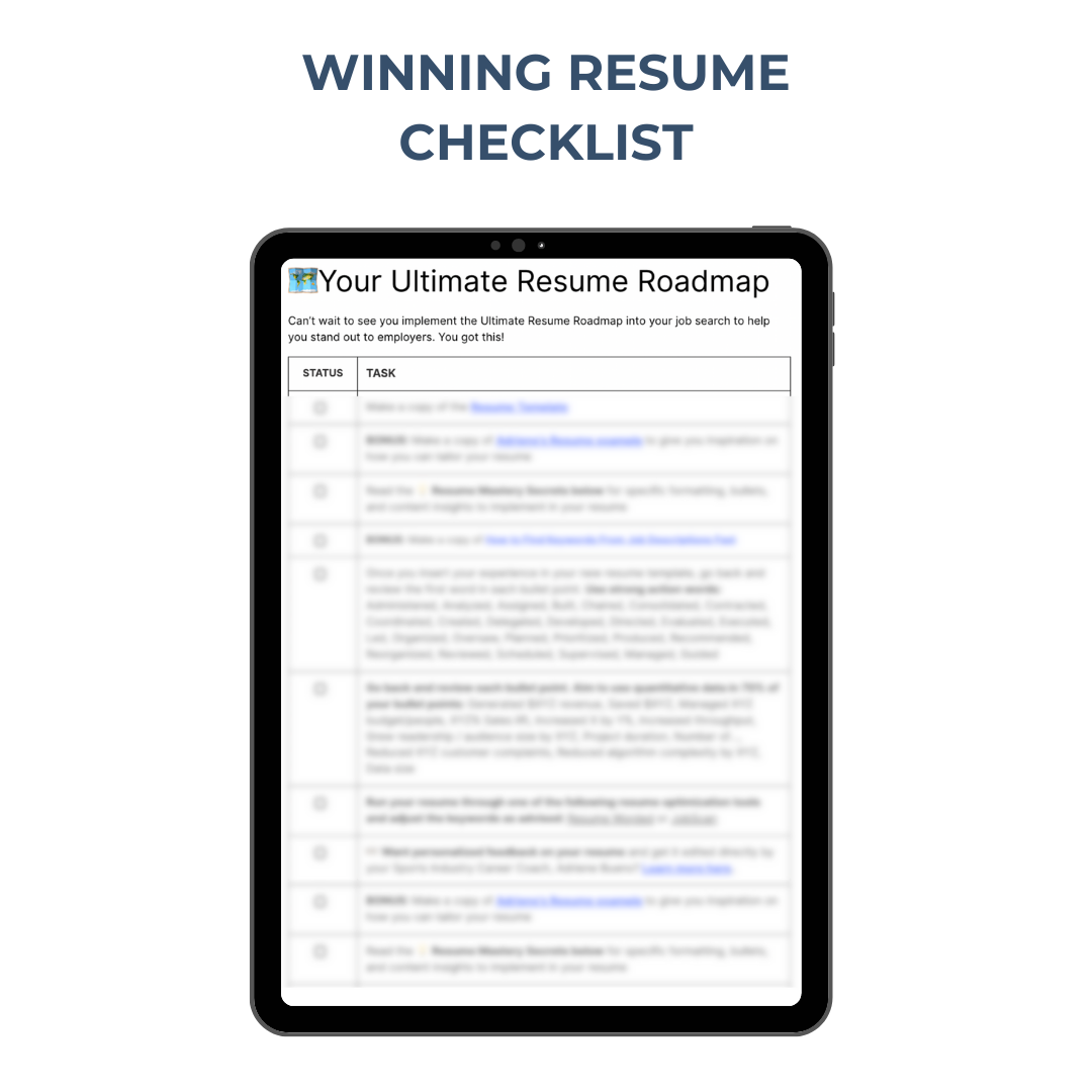 Winning Resume Gameplan