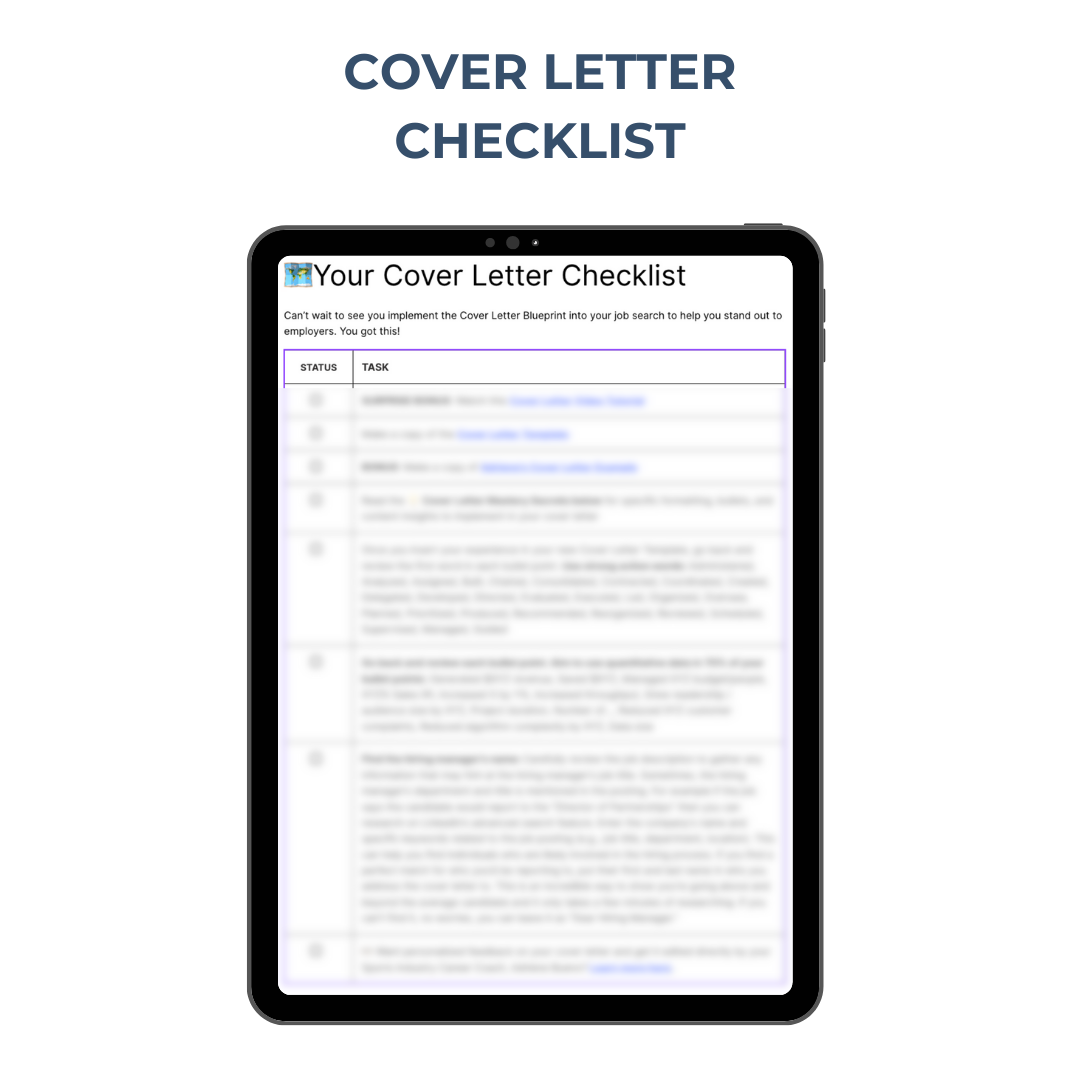 Cover Letter Blueprint