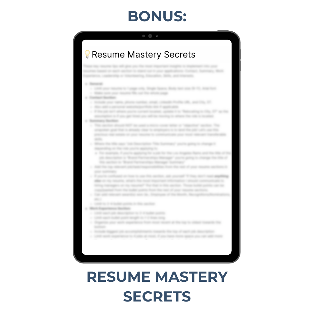 Winning Resume Gameplan