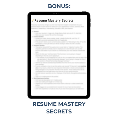 Winning Resume Gameplan